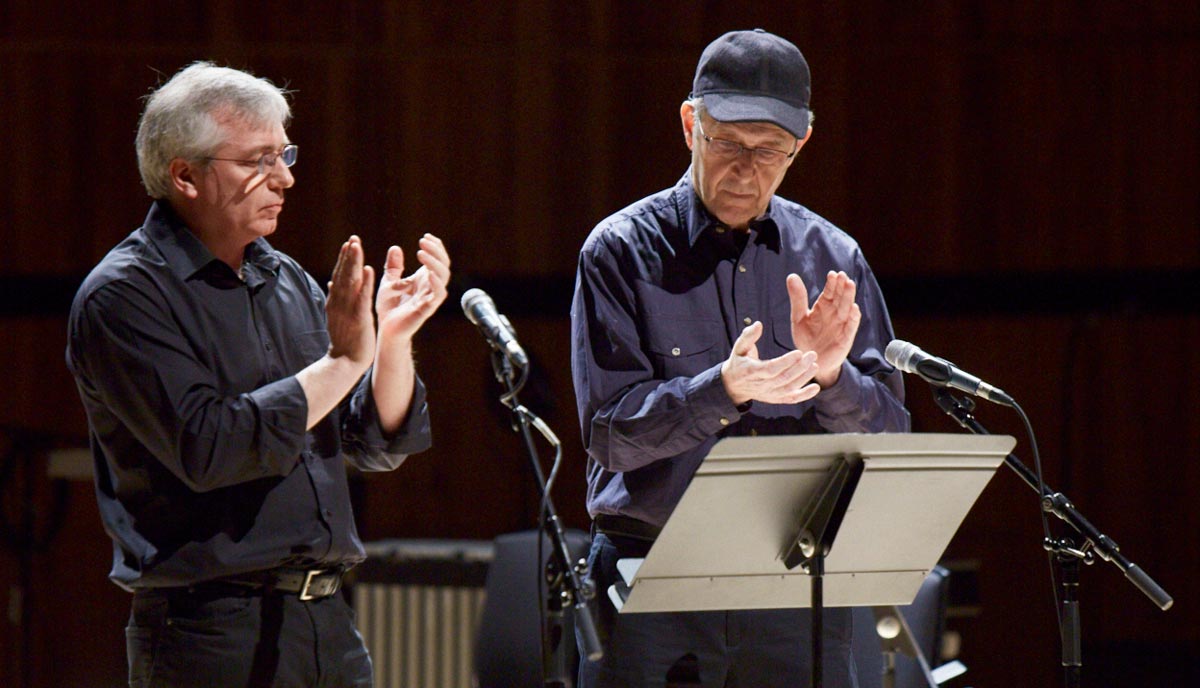 Steve Reich performing with the London Sinfonietta