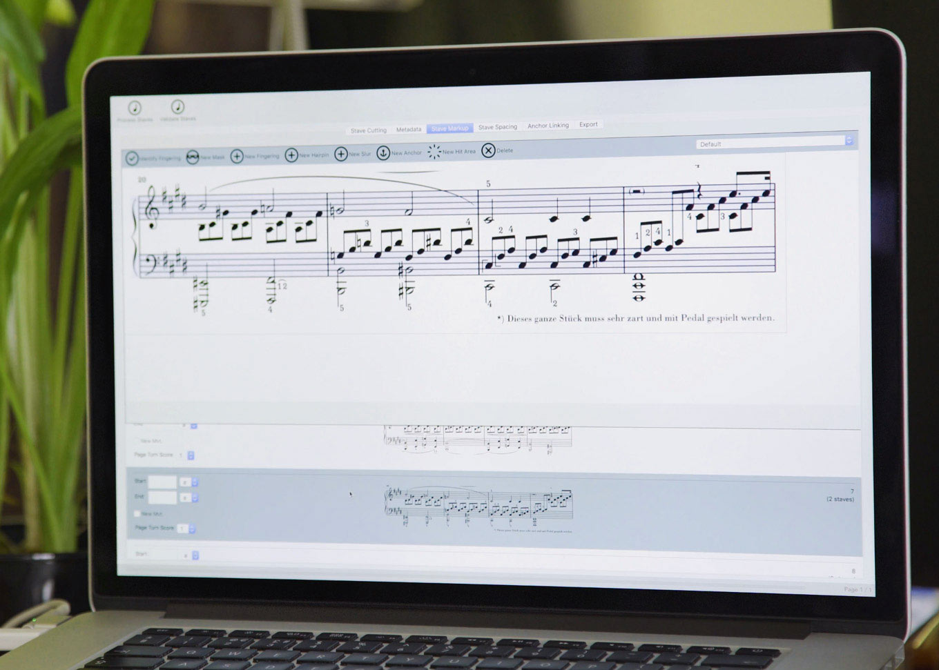 Chopping out individual staves using score producer